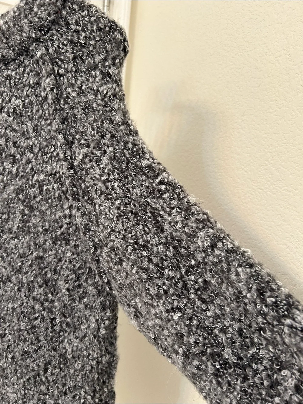Free People Charcoal Bouclé Crew Sweater